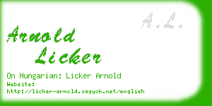 arnold licker business card